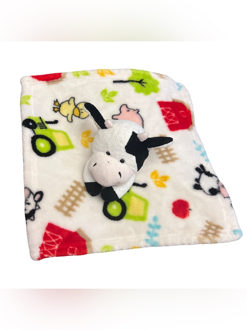 Little Miracles Cow Security Blanket Baby Lovey Farm Print
